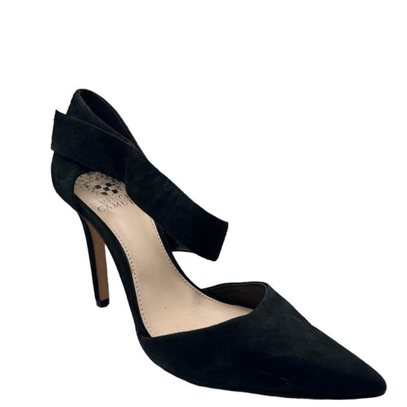 Vince Camino Black Suede D'Orsay Pumps High Heels Size 6 M - Picture 3 of 8